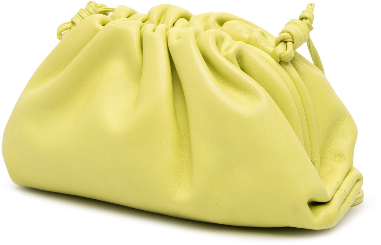 Bottega Veneta Lambskin The Mini Pouch Crossbody Geel