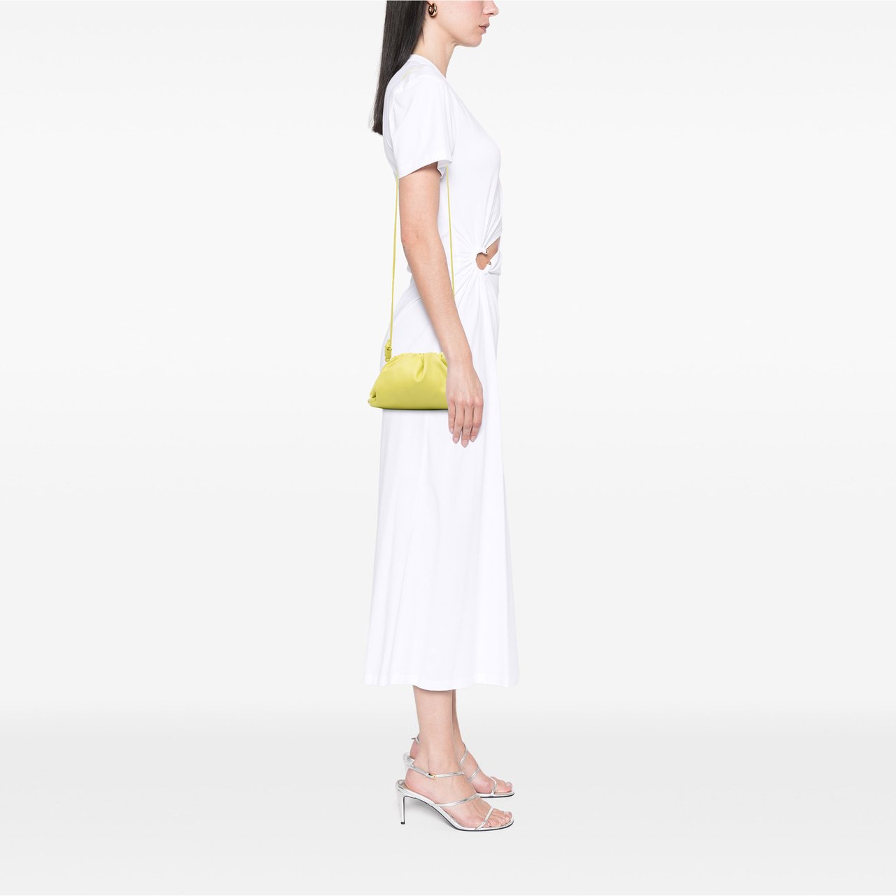 Bottega Veneta Lambskin The Mini Pouch Crossbody Geel