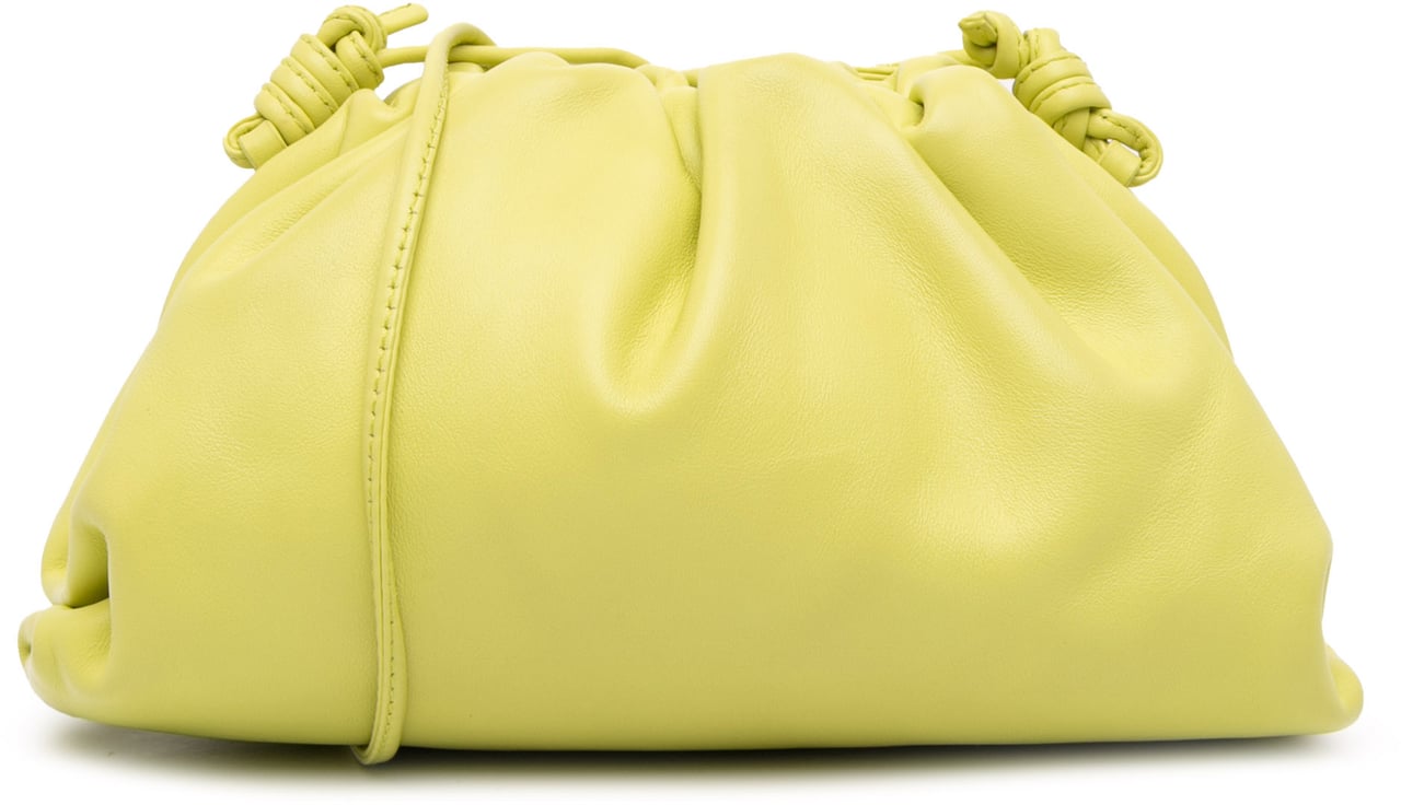 Bottega Veneta Lambskin The Mini Pouch Crossbody Geel