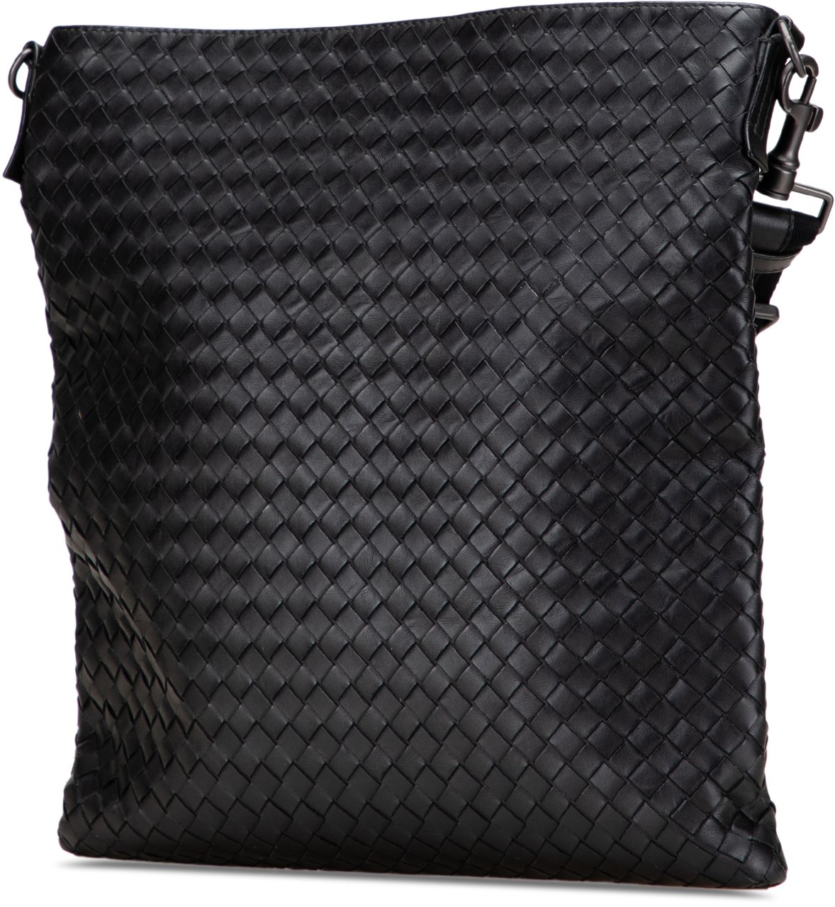 Bottega Veneta Leather Intrecciato Crossbody Zwart