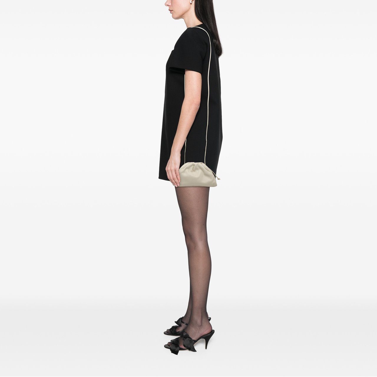 Bottega Veneta Lambskin The Mini Pouch Crossbody Wit