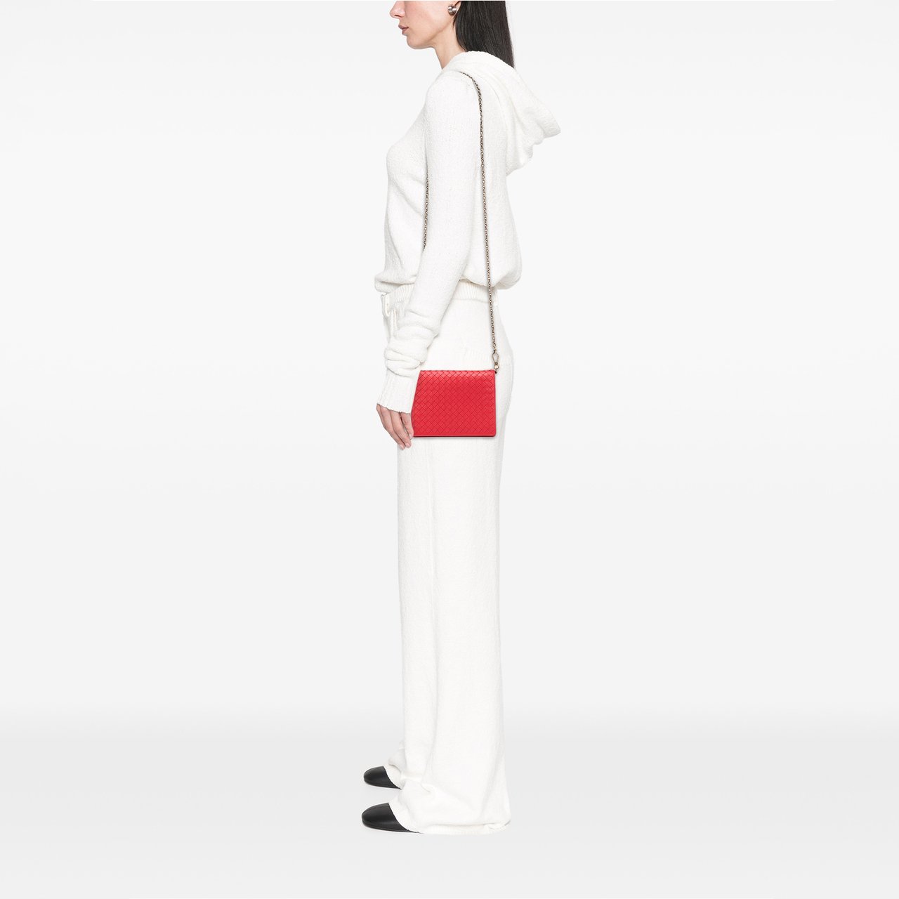 Bottega Veneta Nappa Intrecciato Wallet On Chain Rood