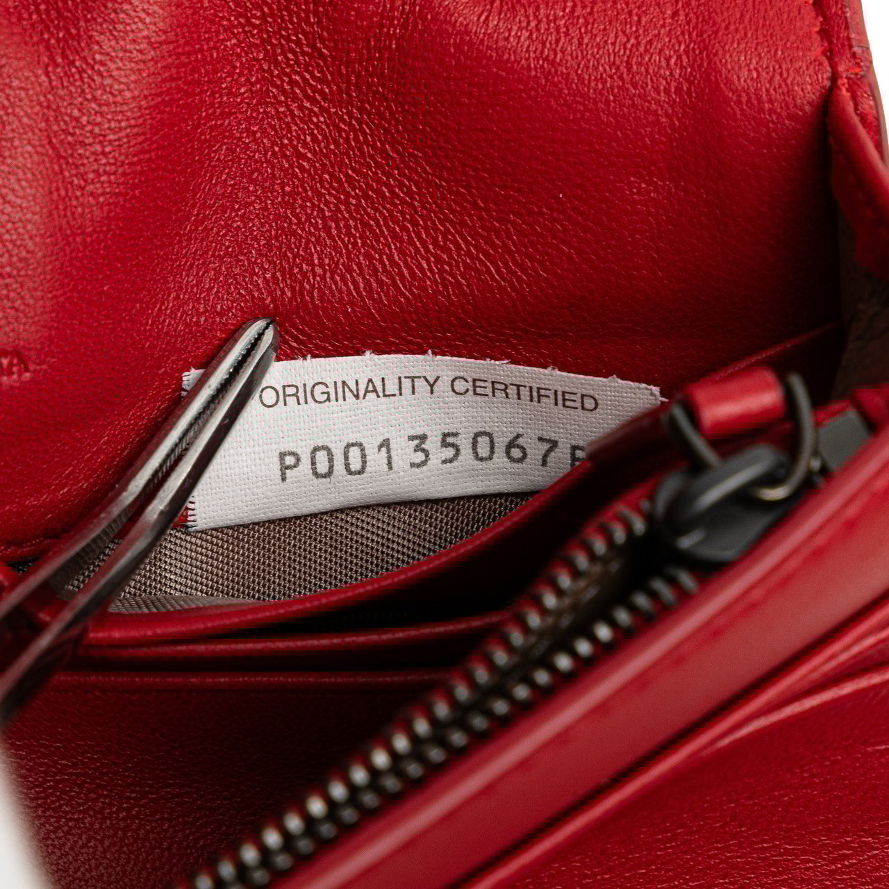 Bottega Veneta Nappa Intrecciato Wallet On Chain Rood