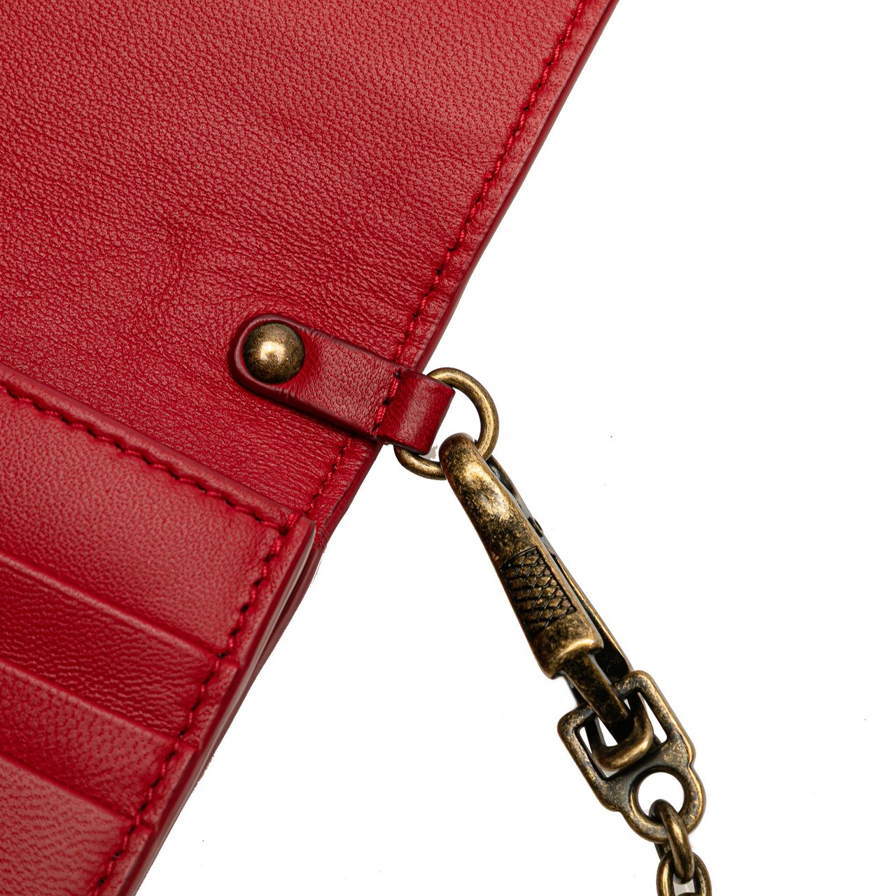 Bottega Veneta Nappa Intrecciato Wallet On Chain Rood