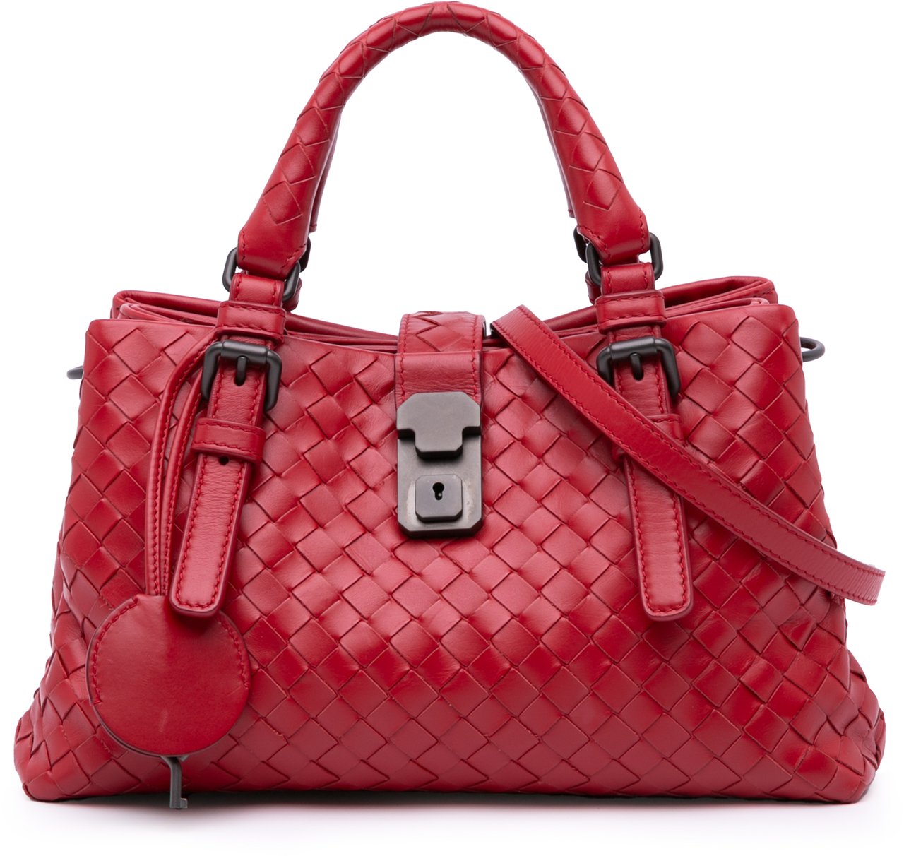 Bottega Veneta Mini Nappa Intrecciato Roma Satchel Rood