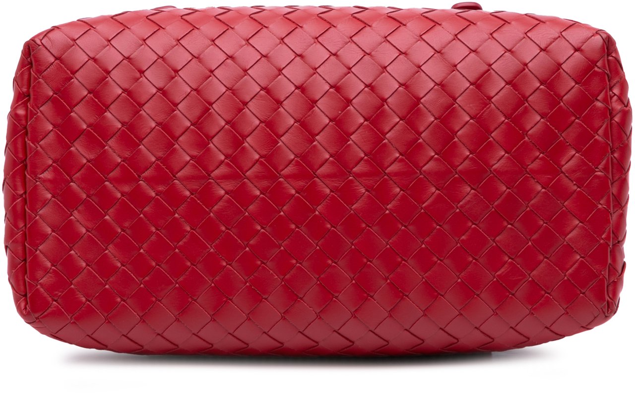 Bottega Veneta Mini Nappa Intrecciato Roma Satchel Rood