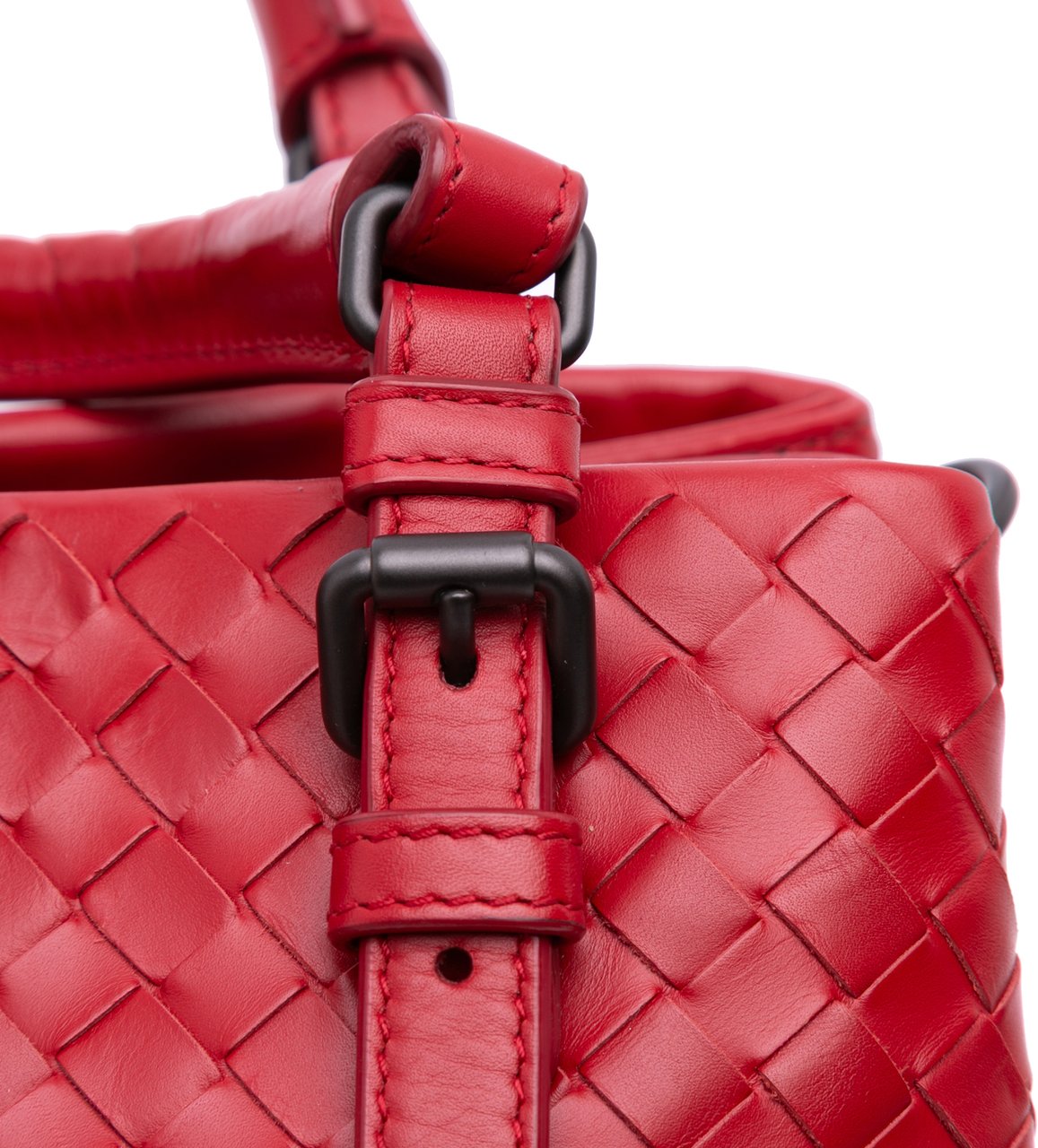 Bottega Veneta Mini Nappa Intrecciato Roma Satchel Rood