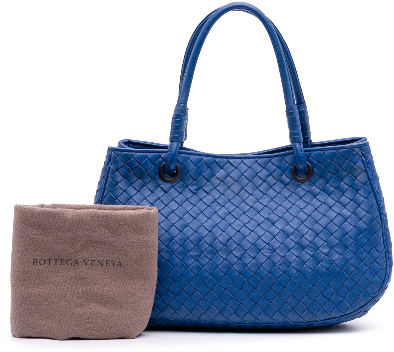Bottega Veneta Small Nappa Intrecciato Tote Blauw