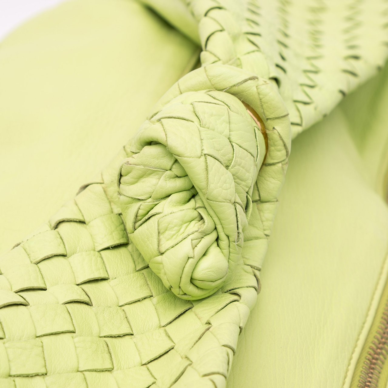 Bottega Veneta Nappa Intrecciato Knot Hobo Groen