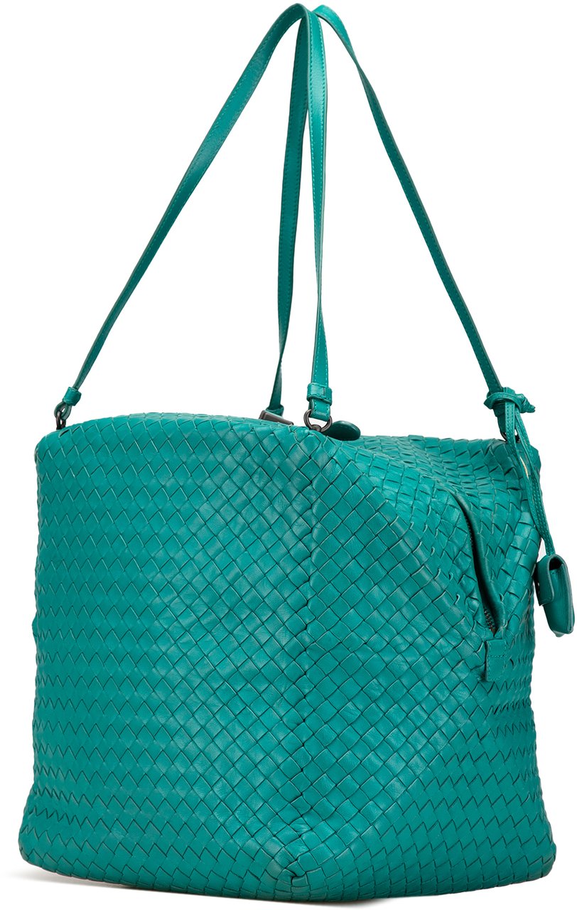 Bottega Veneta Nappa Intrecciato Cube Shoulder Bag Blauw