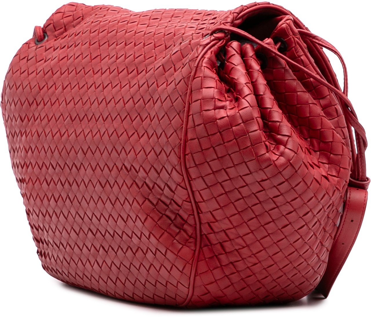 Bottega Veneta Nappa Intrecciato Flap Crossbody Rood