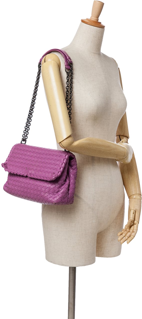 Bottega Veneta Small Nappa Intrecciato Olympia Shoulder Bag Paars