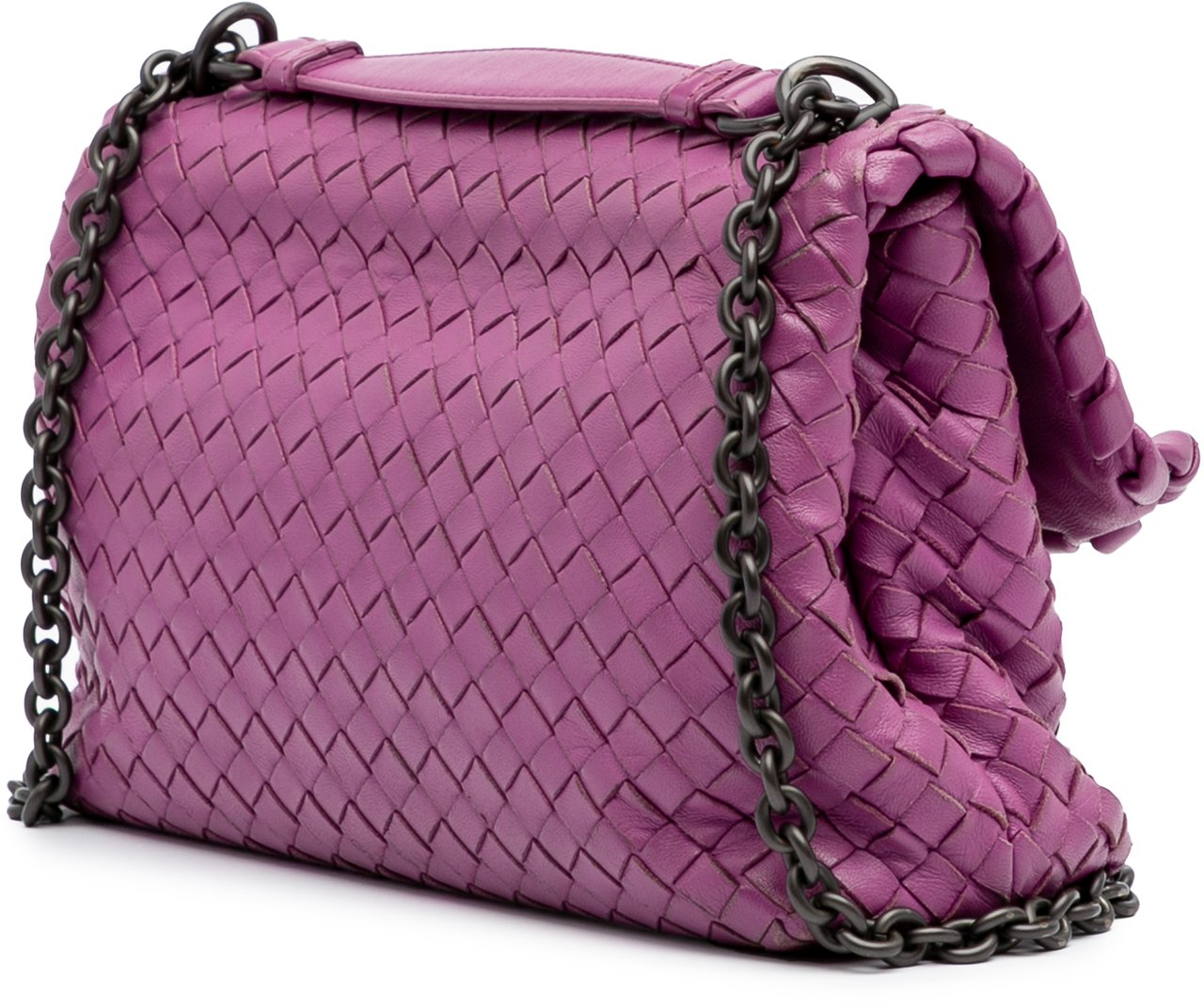 Bottega Veneta Small Nappa Intrecciato Olympia Shoulder Bag Paars