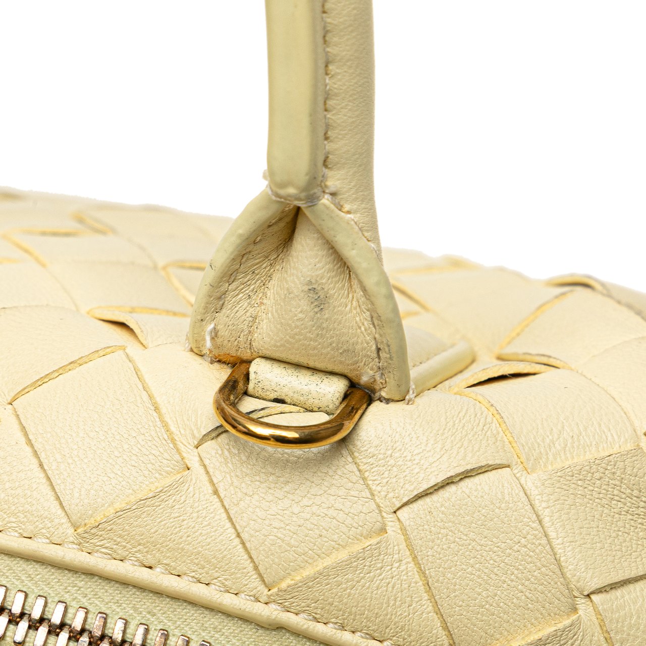 Bottega Veneta Mini Nappa Intrecciato Bauletto Satchel Geel