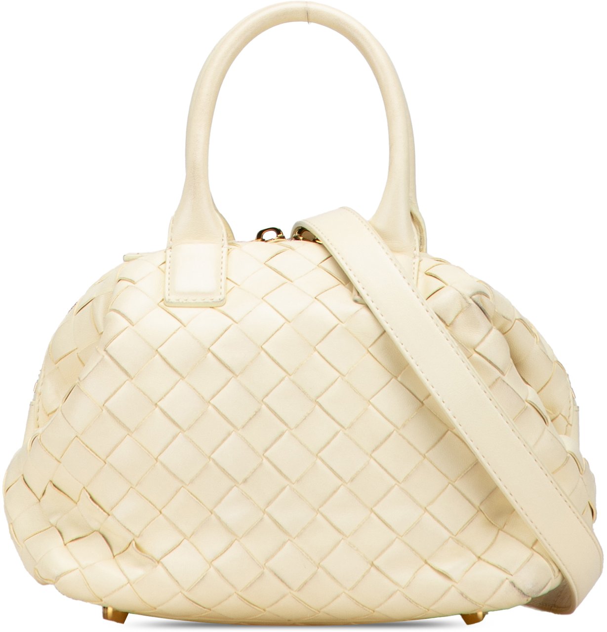 Bottega Veneta Mini Nappa Intrecciato Bauletto Satchel Geel