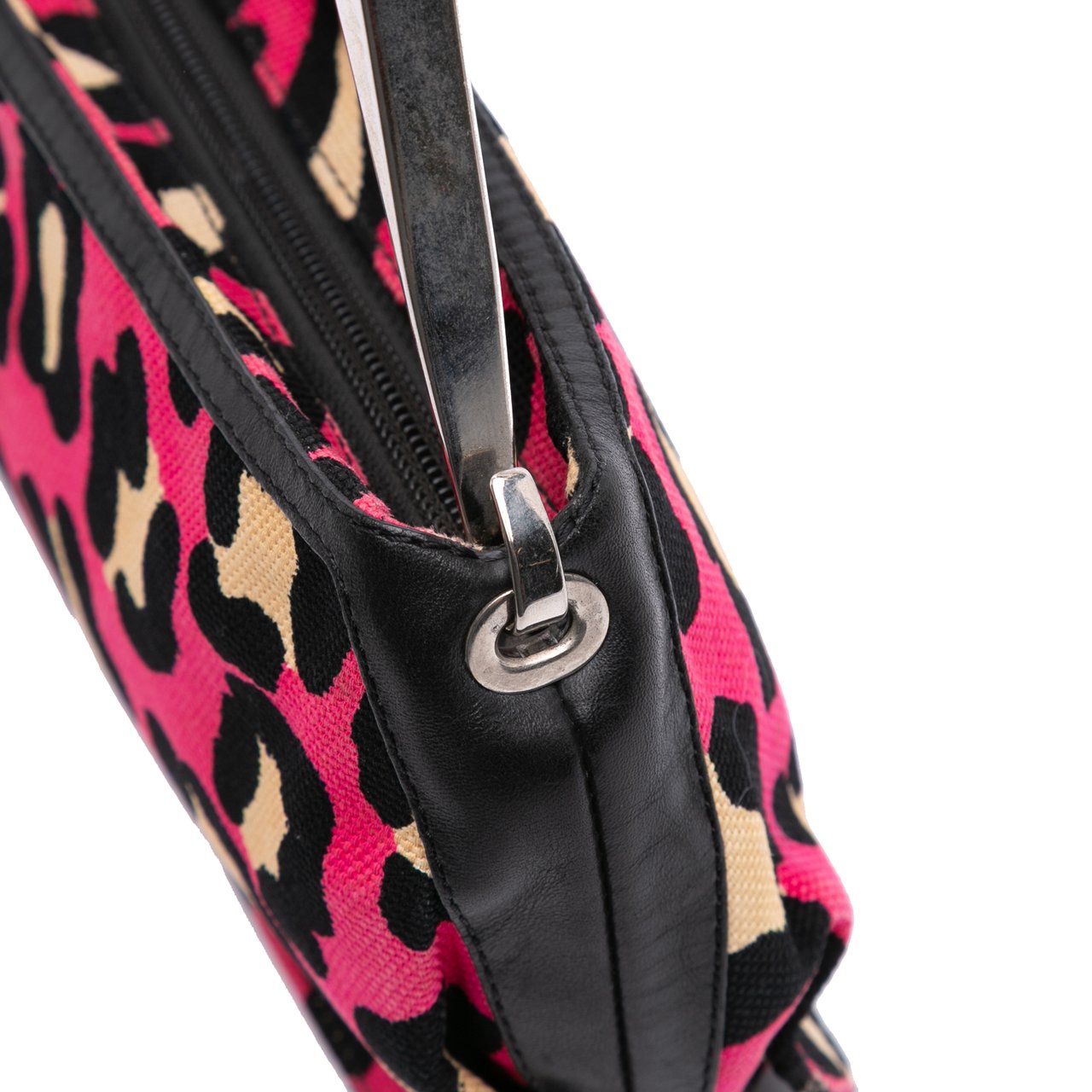 Bottega Veneta Leopard Print Canvas Shoulder Bag Roze