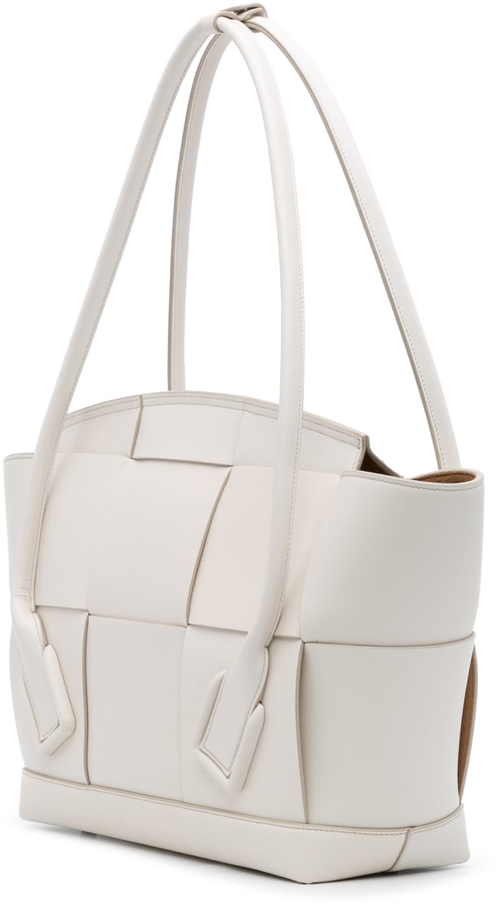 Bottega Veneta Medium Calfskin Maxi Intrecciato Arco Bag Wit