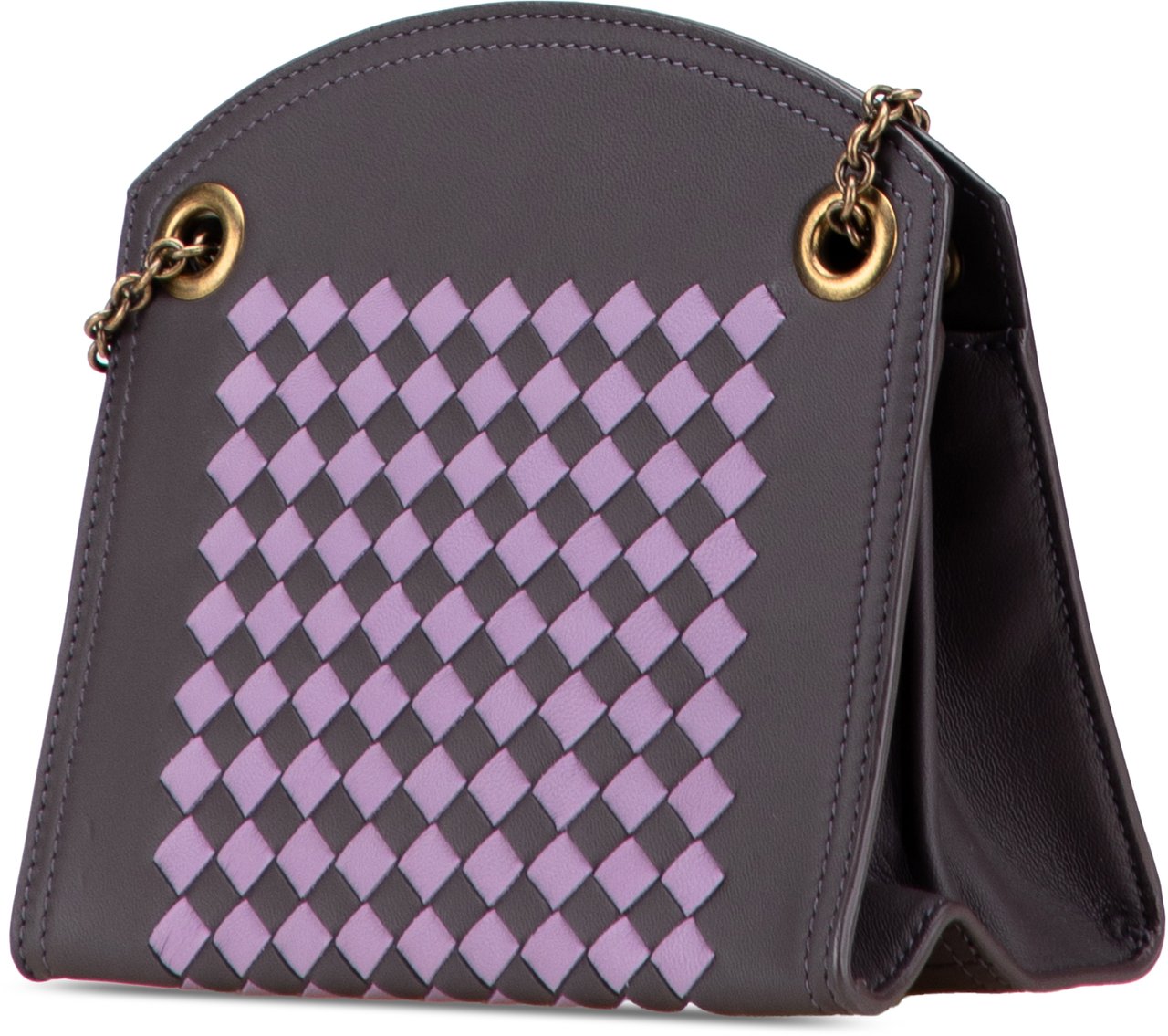 Bottega Veneta Nappa Intrecciato Chain Wallet Grijs