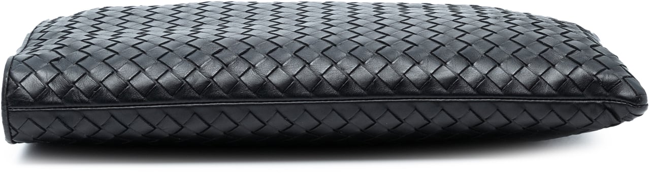 Bottega Veneta Leather Intrecciato Clutch Zwart