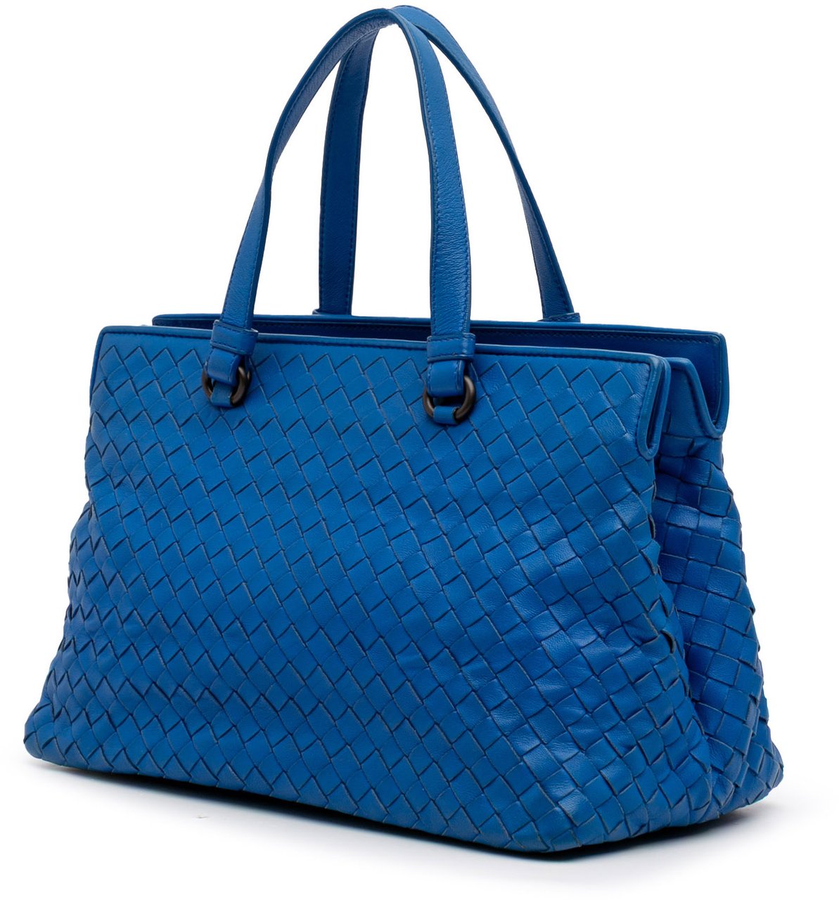 Bottega Veneta Small Nappa Intrecciato Accordion Satchel Blauw
