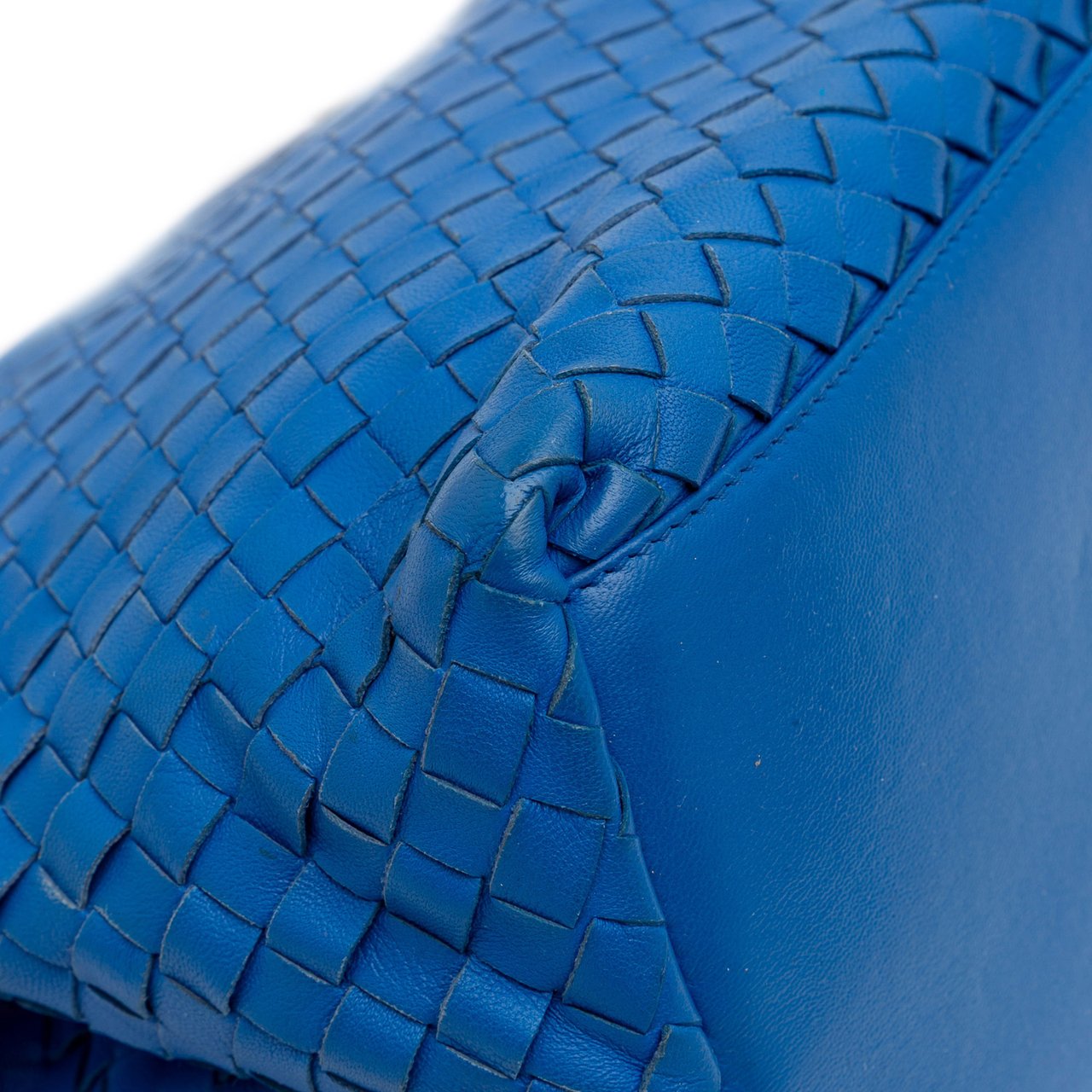 Bottega Veneta Small Nappa Intrecciato Accordion Satchel Blauw