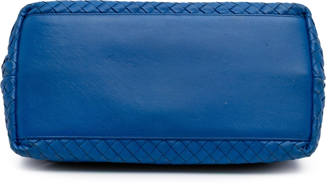 Bottega Veneta Small Nappa Intrecciato Accordion Satchel Blauw