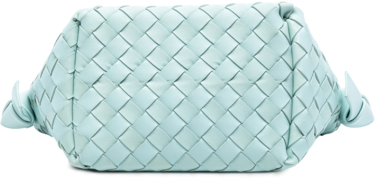 Bottega Veneta Lambskin Intrecciato Tie Shoulder Bag Blauw