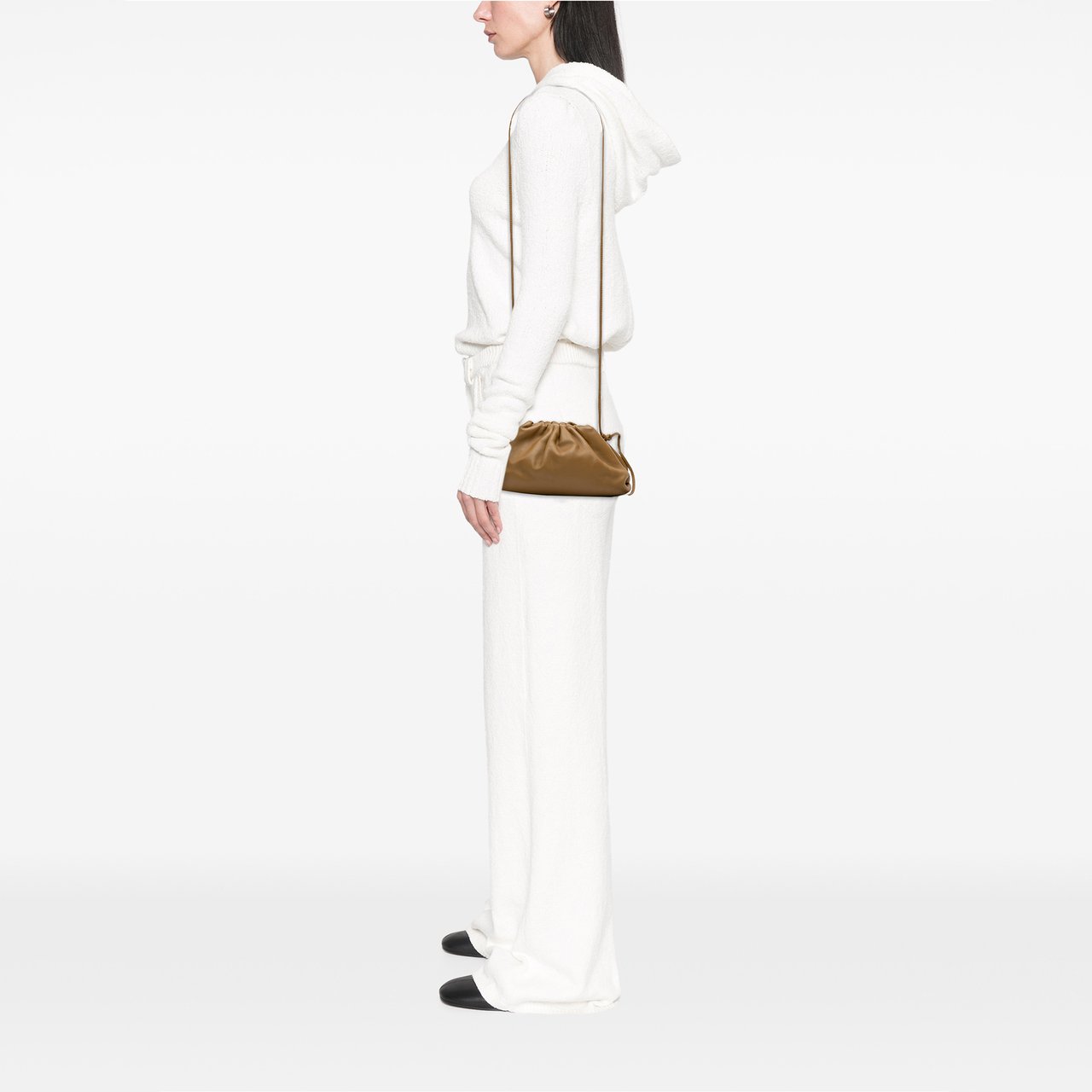 Bottega Veneta Lambskin The Mini Pouch Crossbody Bruin