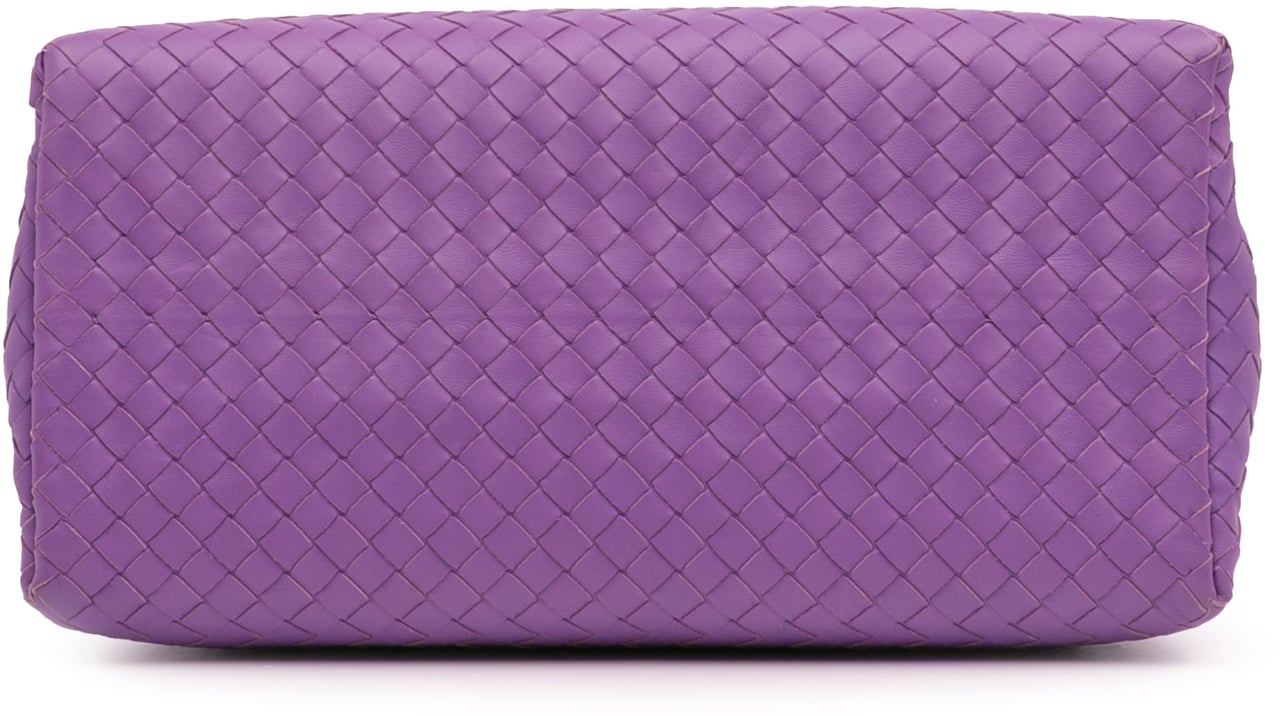 Bottega Veneta Small Nappa Intrecciato Roma Satchel Paars