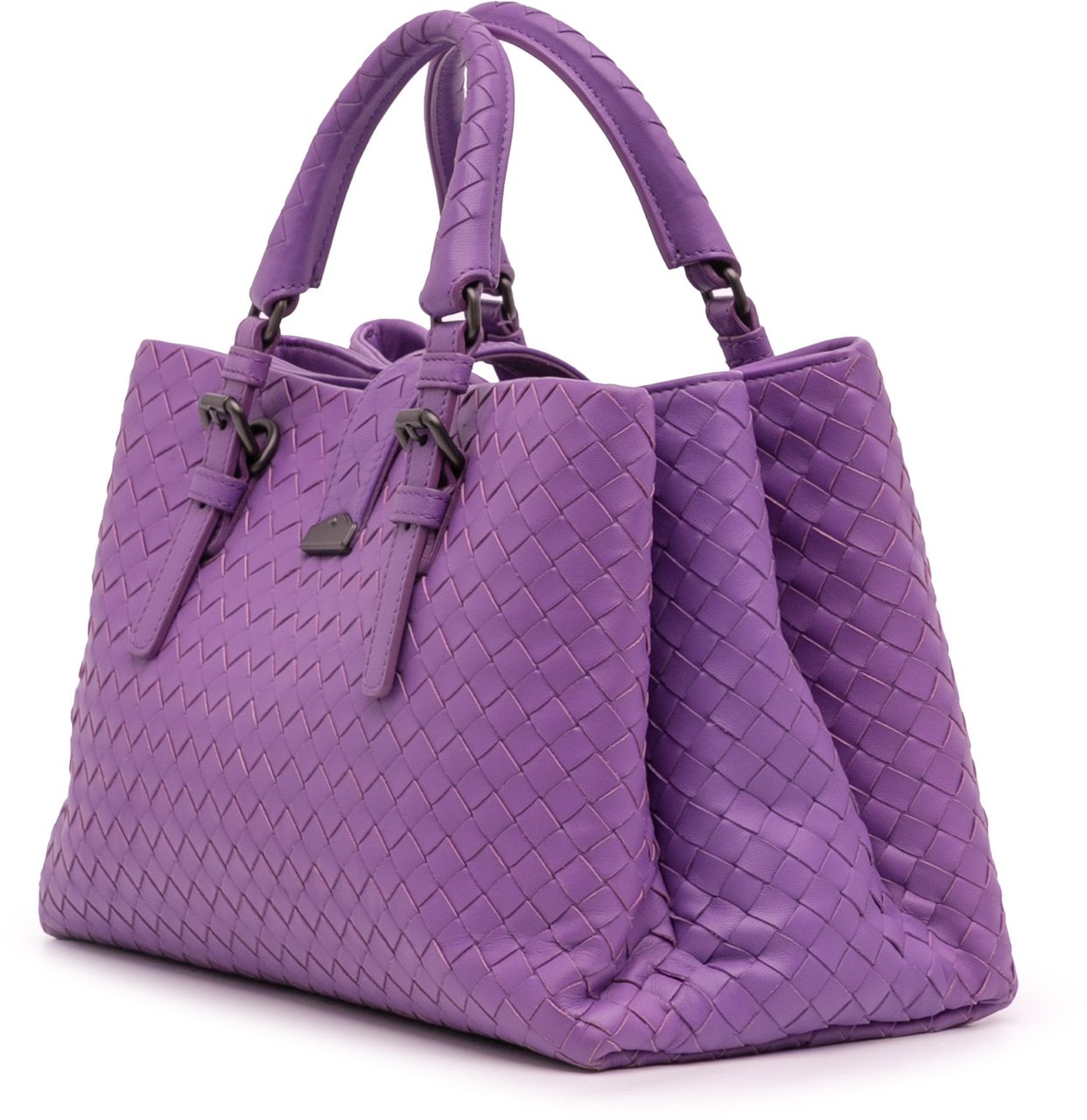 Bottega Veneta Small Nappa Intrecciato Roma Satchel Paars