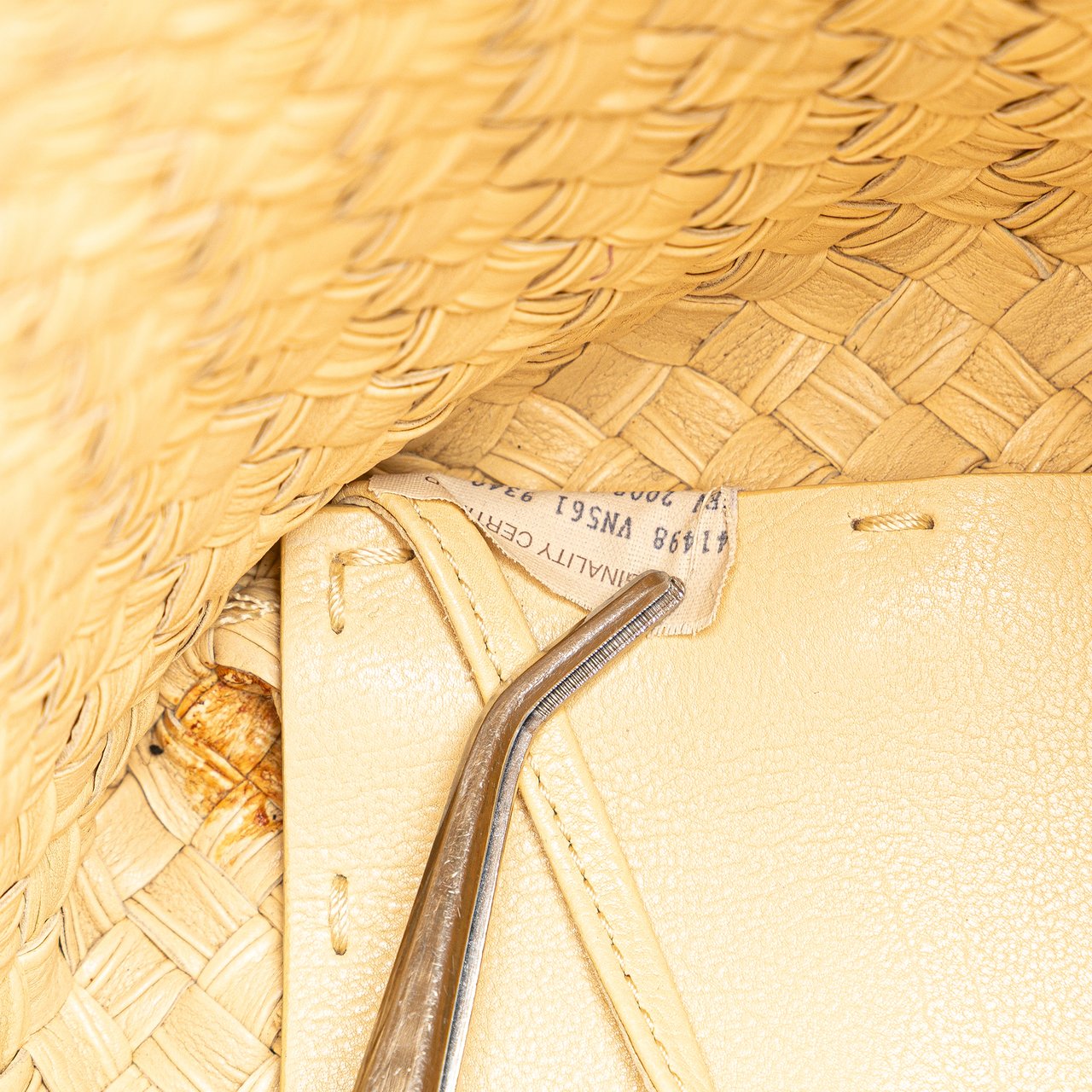 Bottega Veneta Small Lambskin Intreccio Cabat Tote Bruin