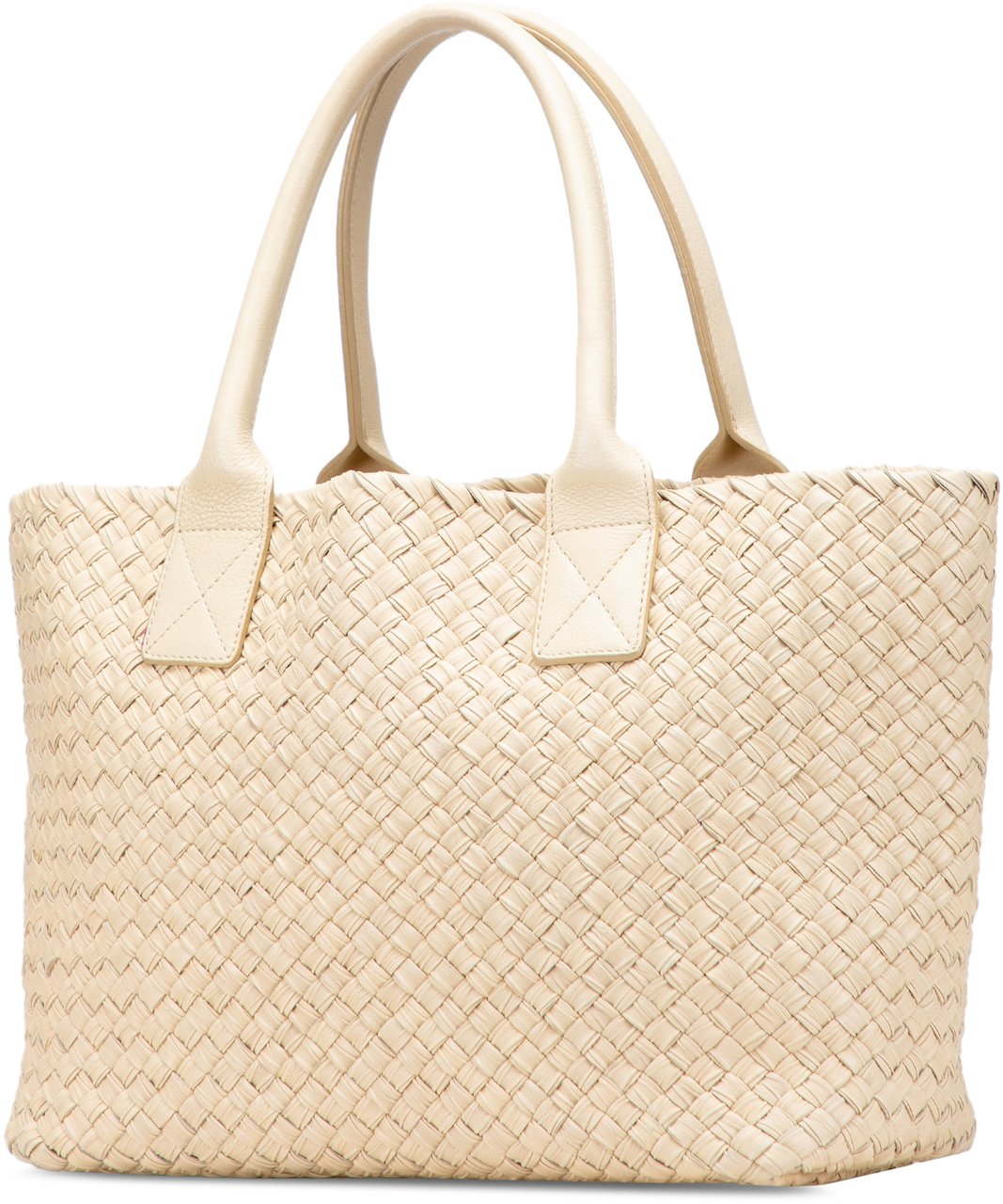 Bottega Veneta Small Lambskin Intreccio Cabat Tote Bruin
