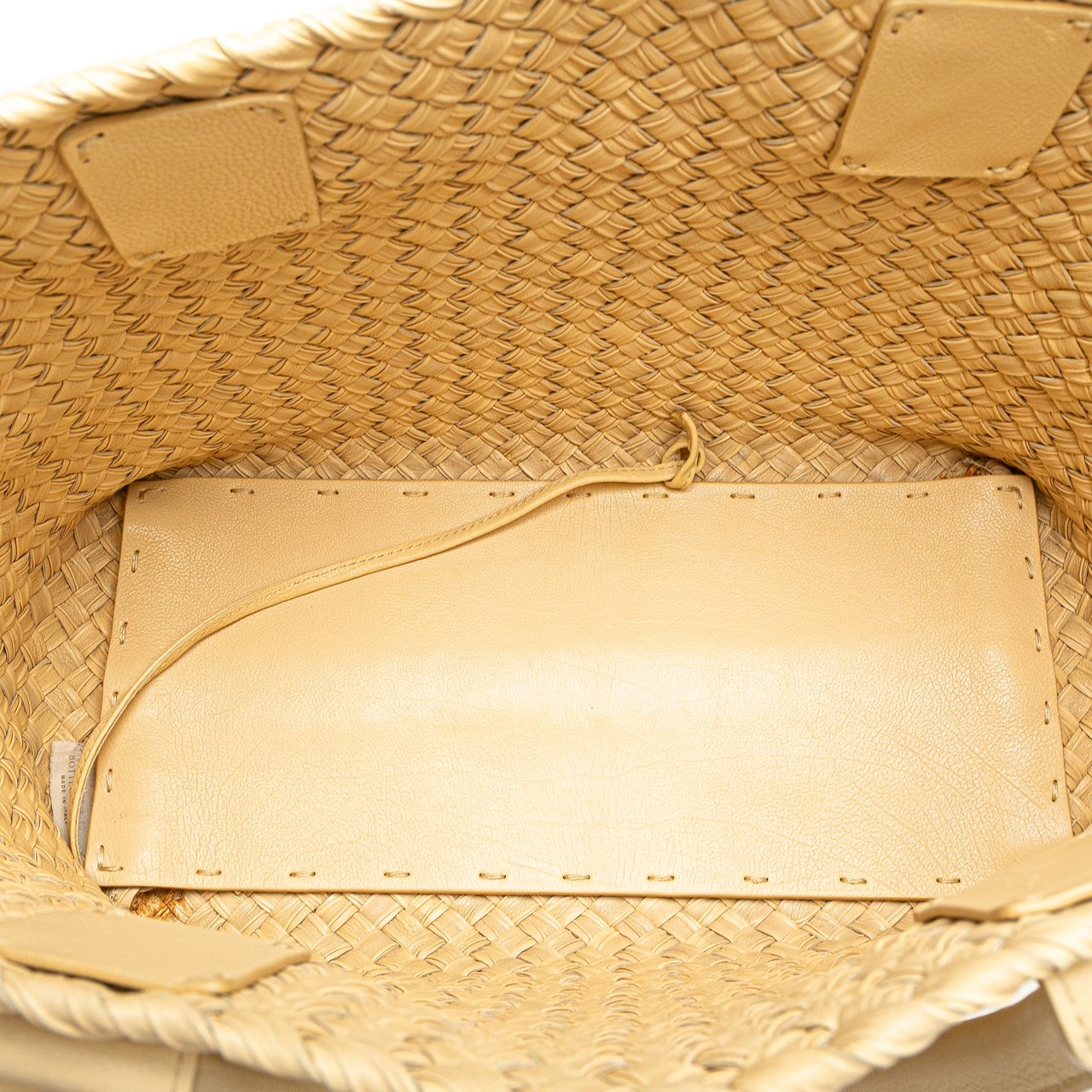Bottega Veneta Small Lambskin Intreccio Cabat Tote Bruin