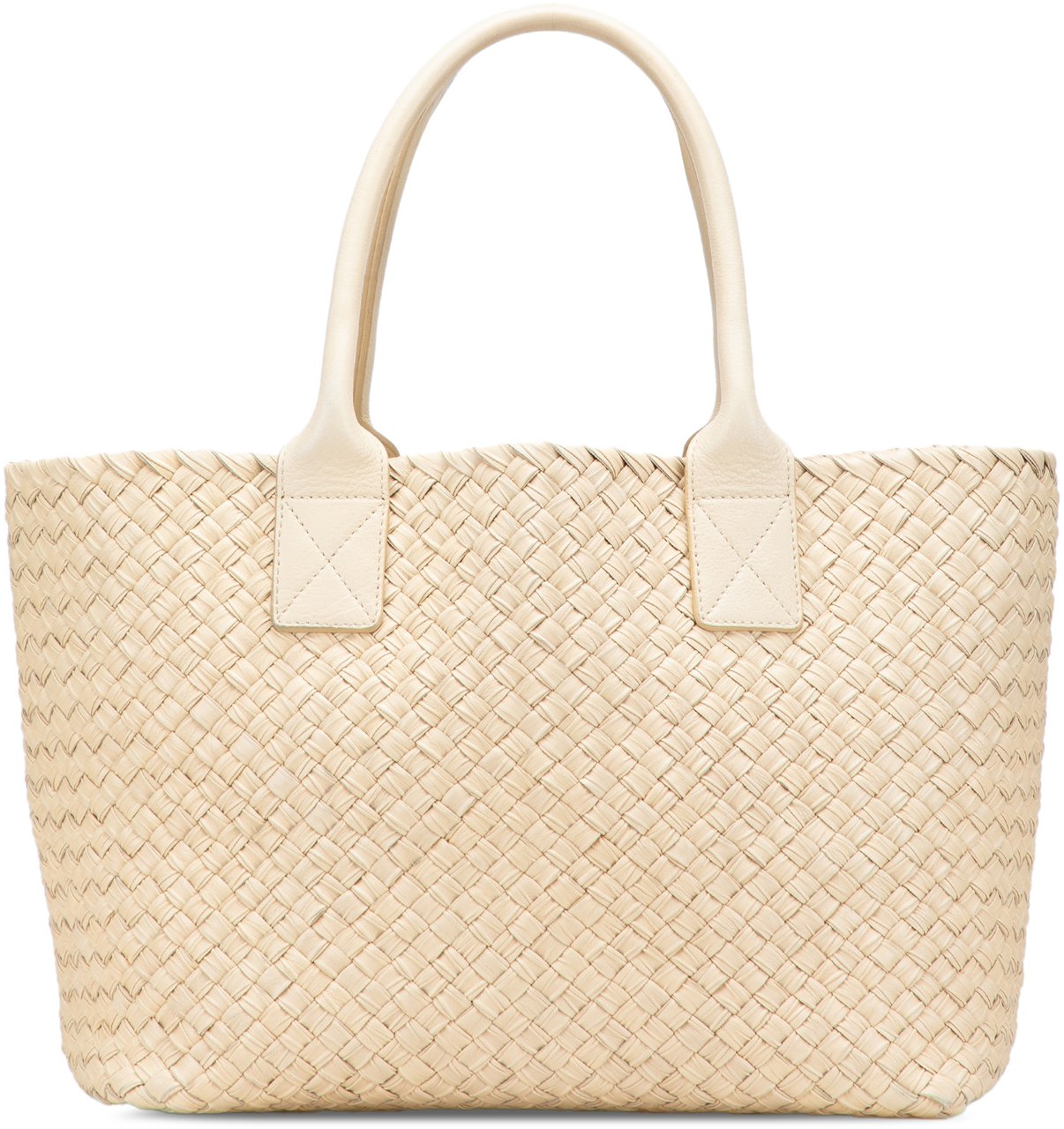 Bottega Veneta Small Lambskin Intreccio Cabat Tote Bruin