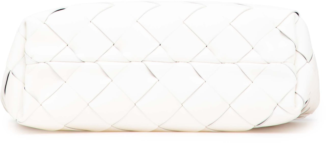 Bottega Veneta Small Lambskin Intrecciato Cabat Tote Wit