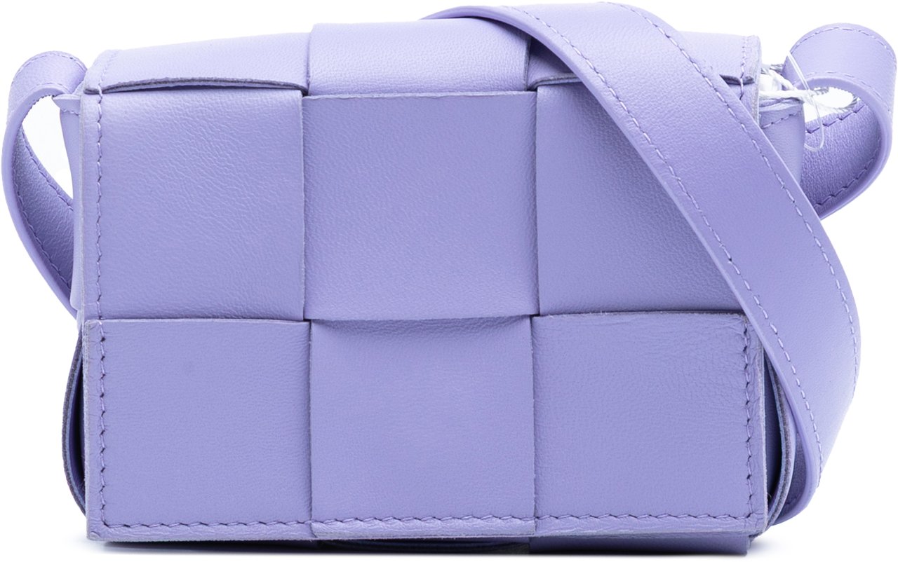 Bottega Veneta Extra Mini Nappa Maxi Intrecciato Cassette Crossbody Paars