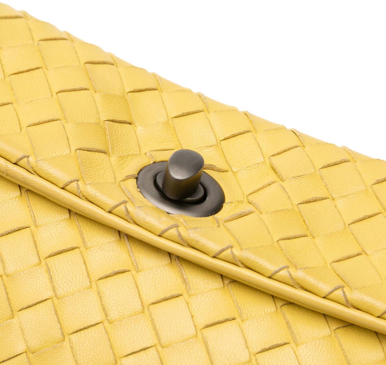 Bottega Veneta Mini Nappa Intrecciato Turn Lock Crossbody Geel