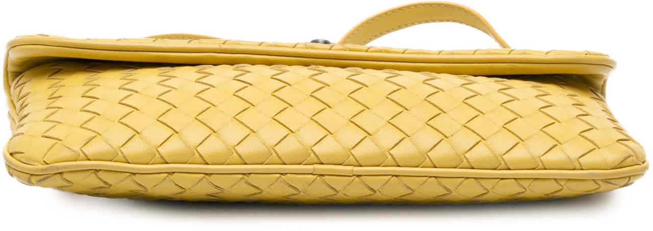 Bottega Veneta Mini Nappa Intrecciato Turn Lock Crossbody Geel