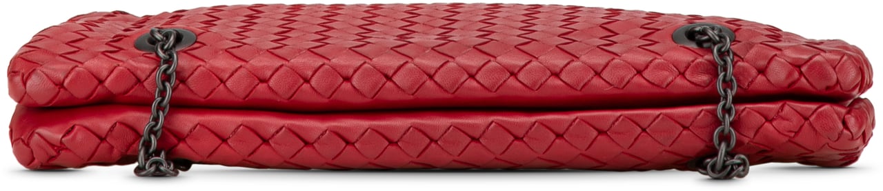 Bottega Veneta Nappa Intrecciato Duo Shoulder Bag Rood