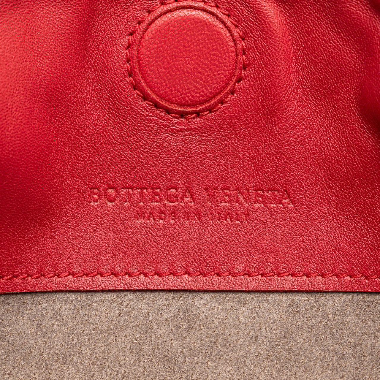 Bottega Veneta Nappa Intrecciato Duo Shoulder Bag Rood