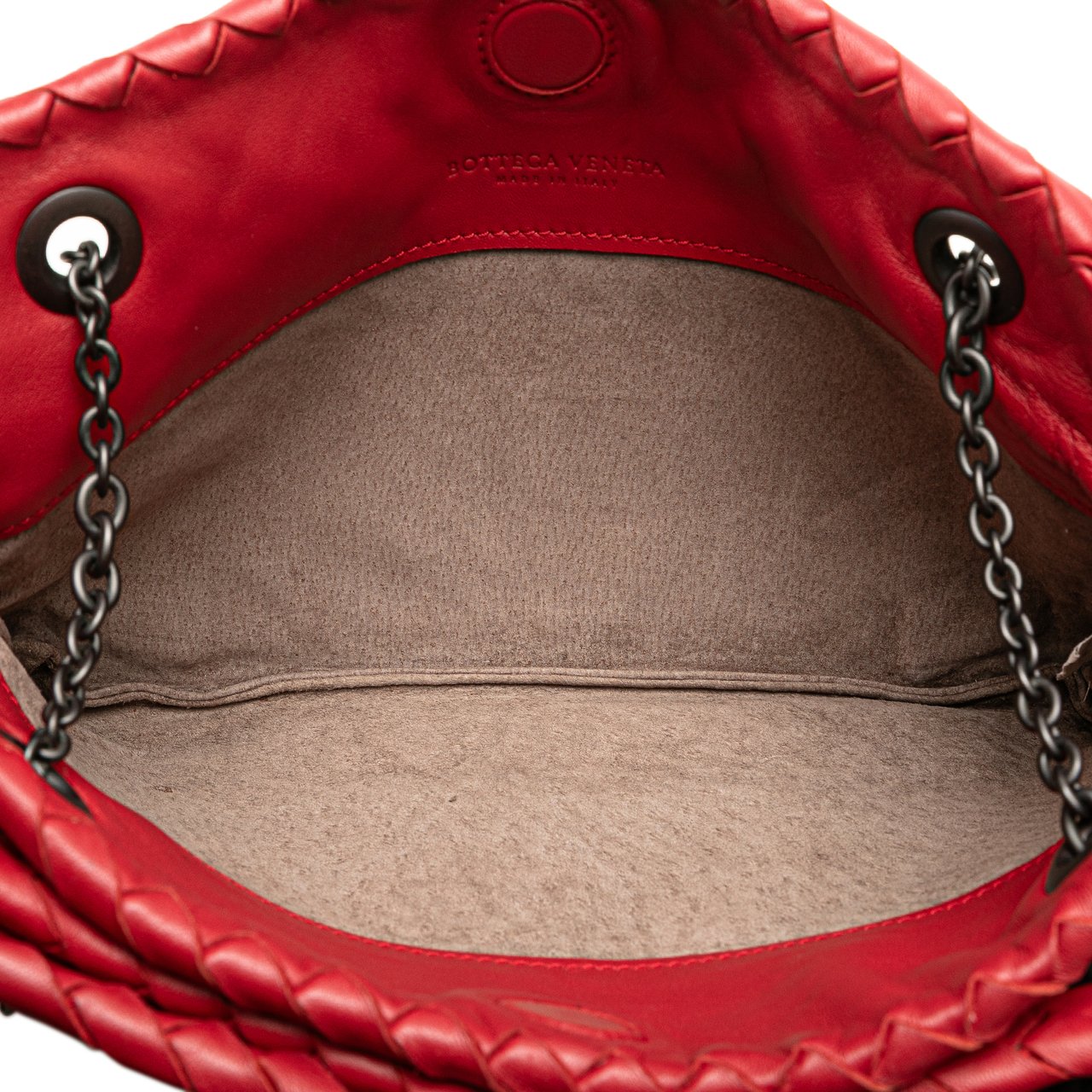 Bottega Veneta Nappa Intrecciato Duo Shoulder Bag Rood