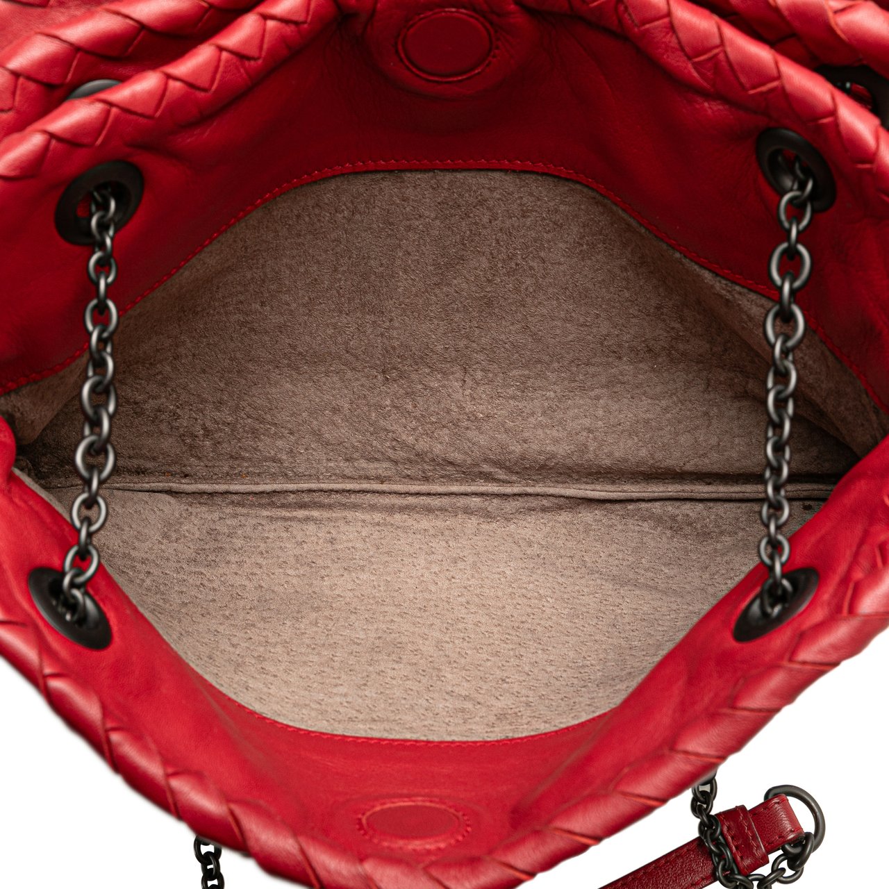 Bottega Veneta Nappa Intrecciato Duo Shoulder Bag Rood