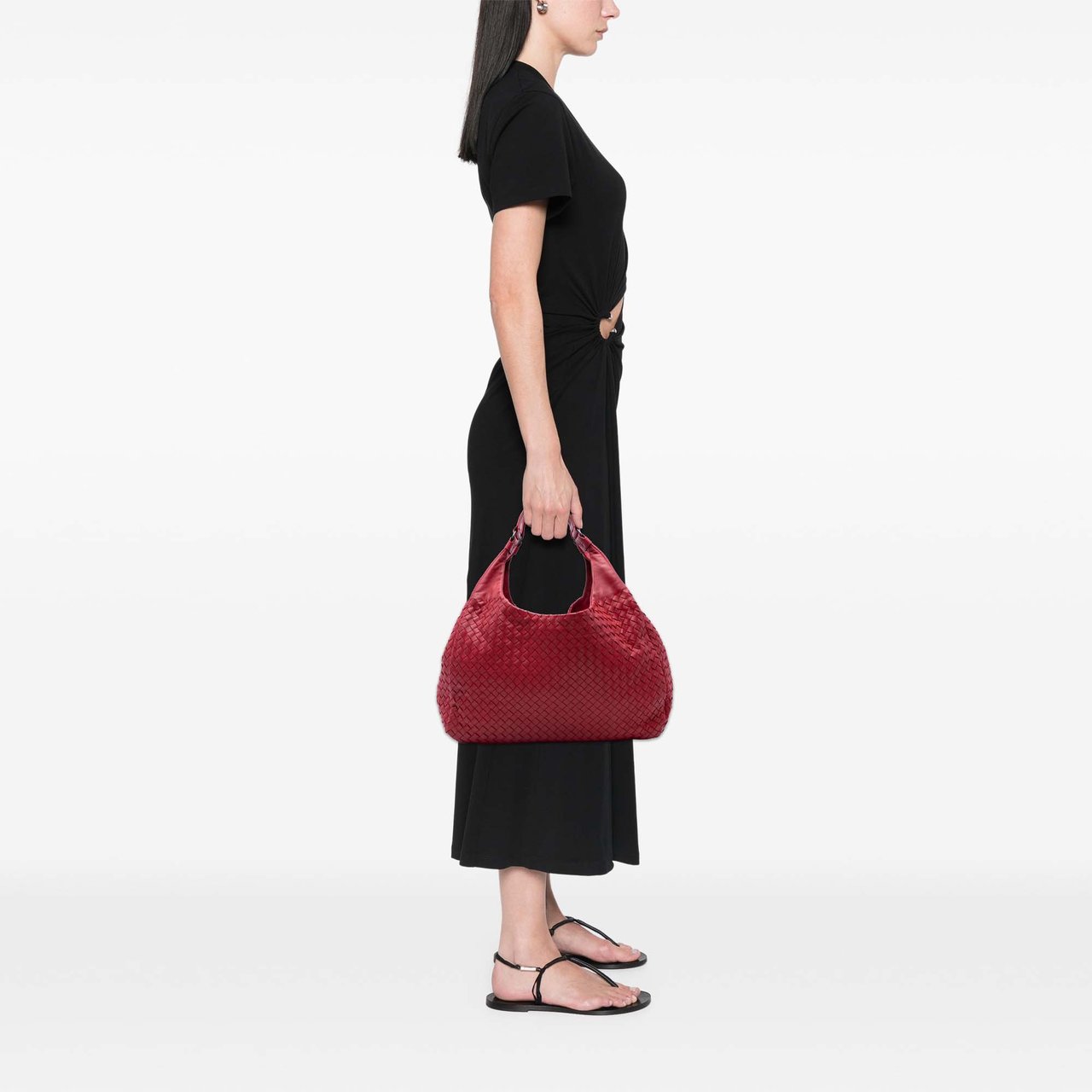 Bottega Veneta Large Nappa Intrecciato Campana Hobo Rood