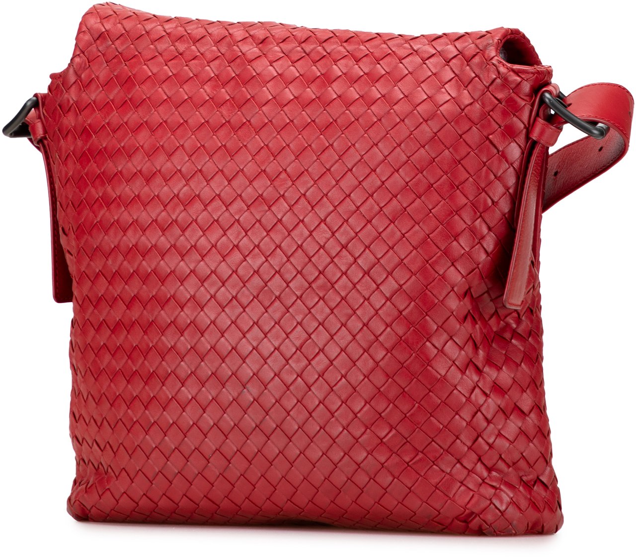 Bottega Veneta Nappa Intrecciato Flap Crossbody Rood