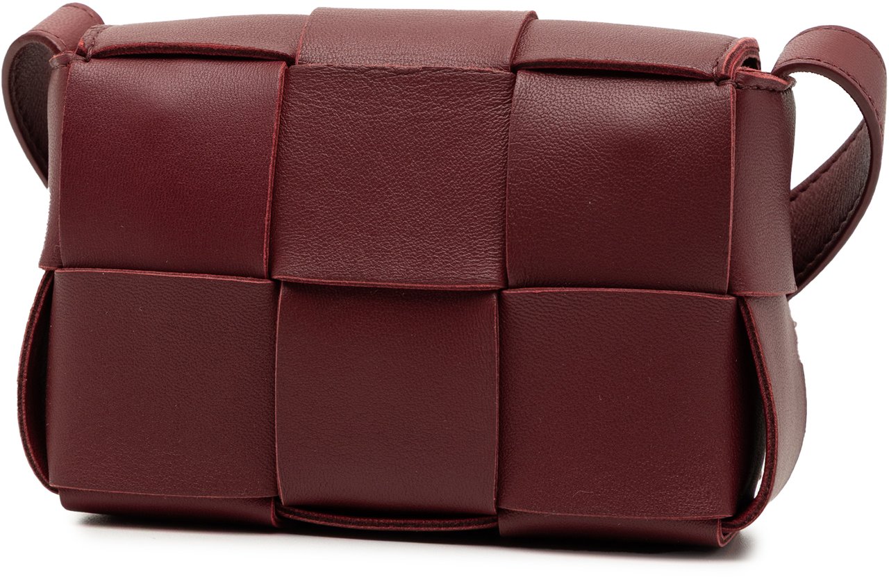 Bottega Veneta Candy Nappa Intrecciato Cassette Crossbody Rood