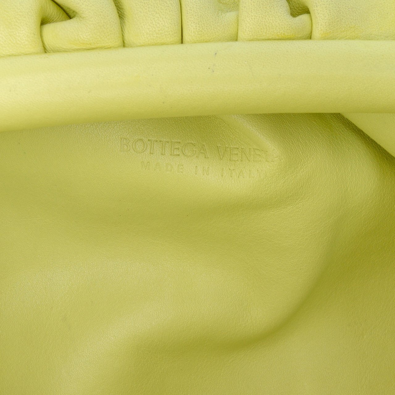 Bottega Veneta Lambskin The Mini Pouch Crossbody Geel