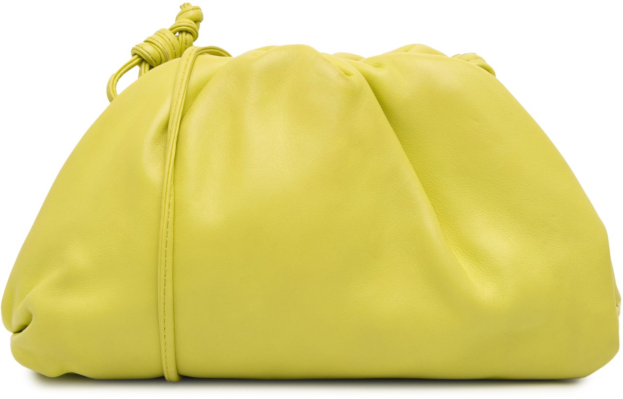 Bottega Veneta Lambskin The Mini Pouch Crossbody Geel