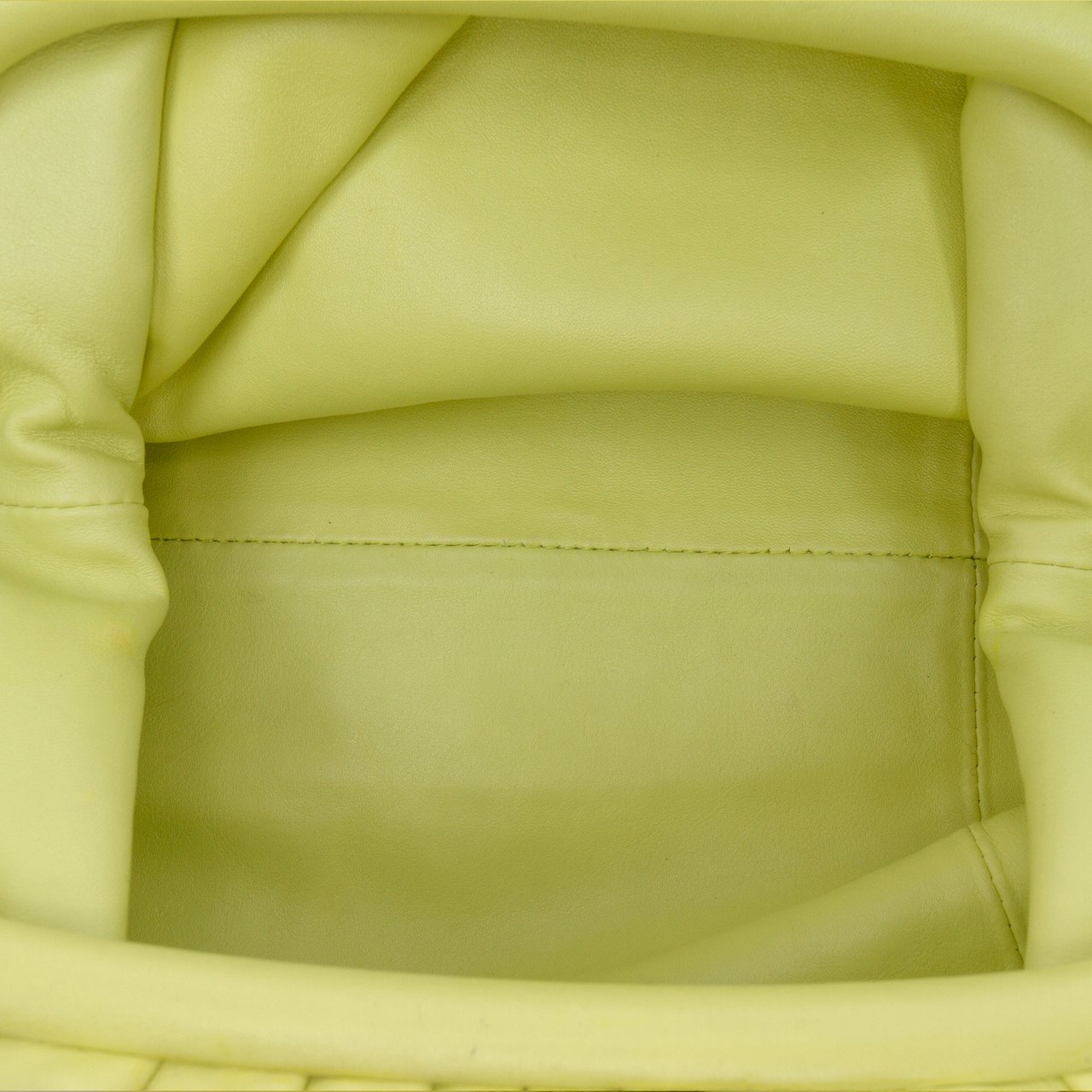 Bottega Veneta Lambskin The Mini Pouch Crossbody Geel