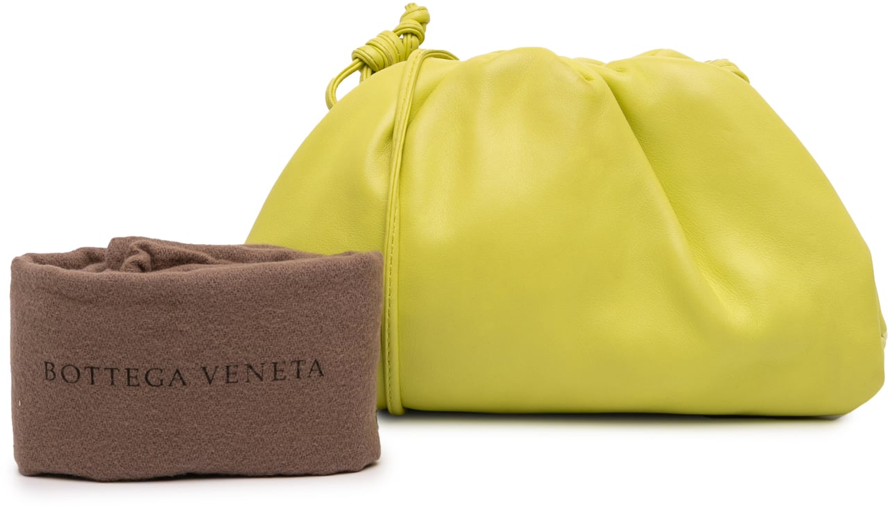 Bottega Veneta Lambskin The Mini Pouch Crossbody Geel