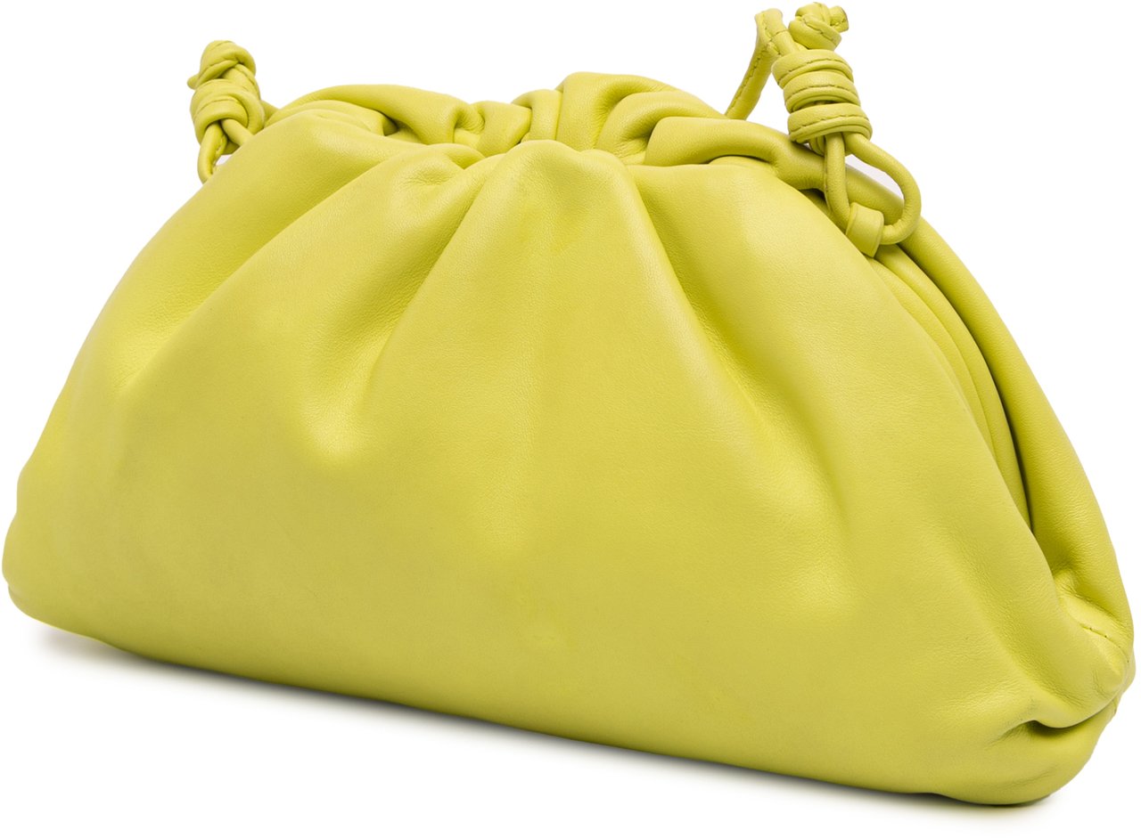 Bottega Veneta Lambskin The Mini Pouch Crossbody Geel